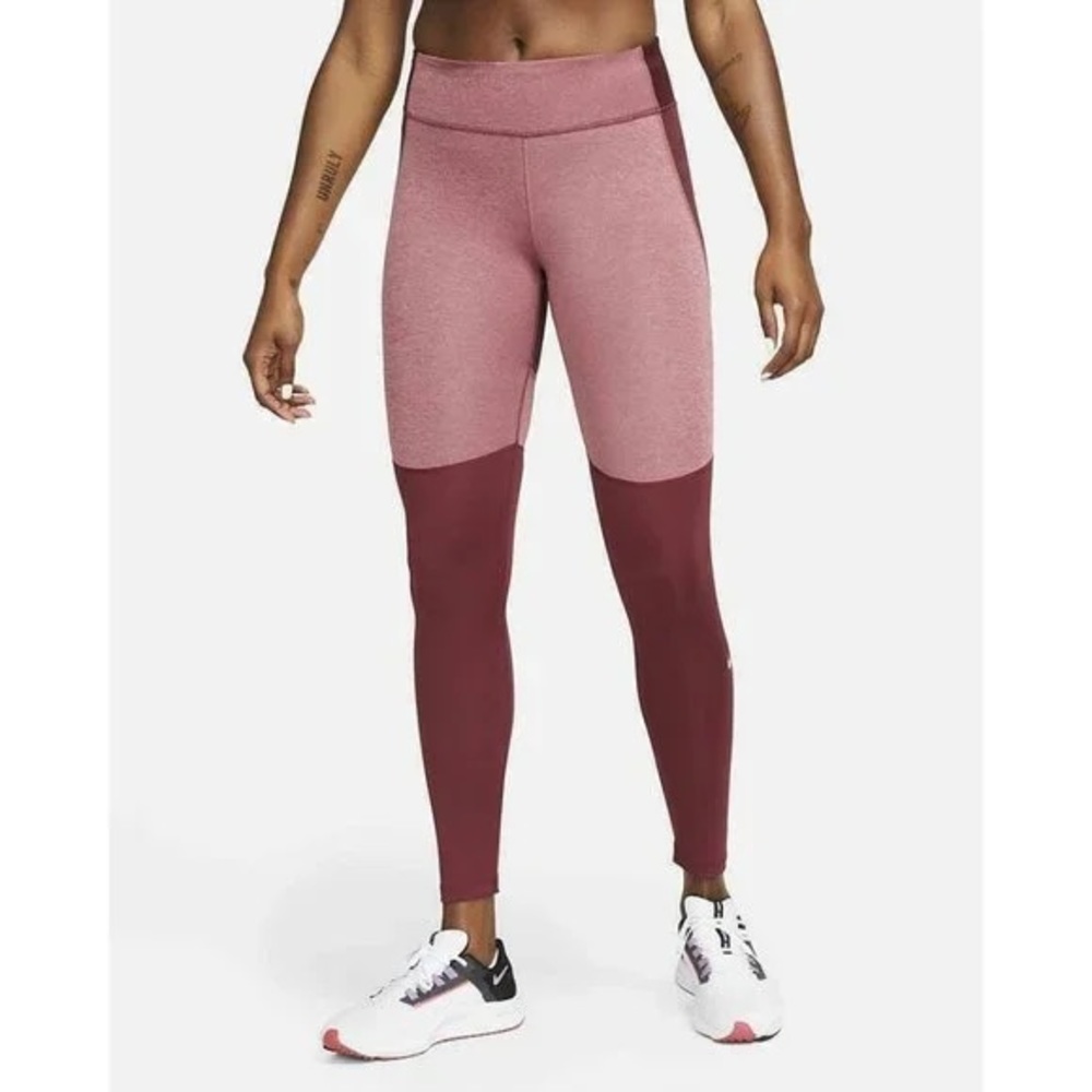 Nike Fast Women's Mid-Rise Running Tights Size Medium Berry DM1555-638